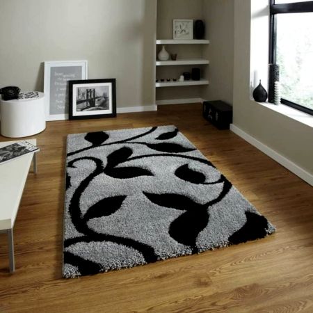 Modern black Geometric Bedroom Carpet